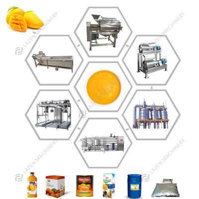 China Fruit Processing Plant Water Saving Mango Machine Mango Pulp Concentrate Pulping Production Line for sale