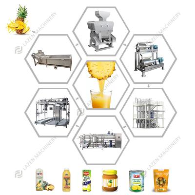 China Automatic Industrial Fruit Processing Plant Pineapple Fruit Juice Concentrate Juicer Pulp Jam Processing Plant Making Machine Production Line for sale