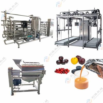 China Peach Apricot Plum Peach Mango Processing Line Peach Apricot Plum Avocado Pulp Puree Extractor Machine Cost Effective Fruit Juice Concentrate Production Line for sale