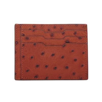 China Real Ostrich RFID Ostrich Genuine Leather Card Holder Card Wallet For Men Slim Credit Card Holder for sale