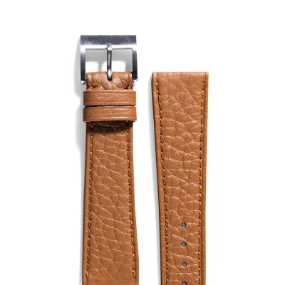 China Custom Genuine Leather Watch Bands Leather Strap Men Polished Buckle 16mm Leather Watch Strap for sale