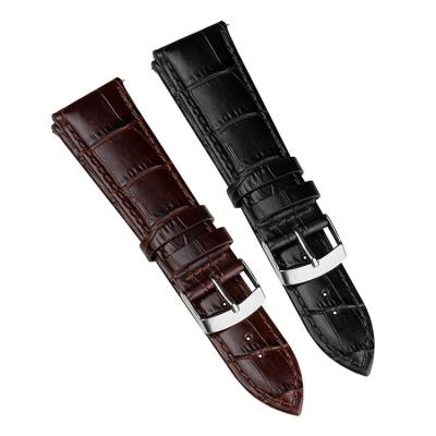 China Genuine Leather Alligator Grain Watch Band Quick Return Spring Bars Watch Strap Leather Strap For Watch for sale