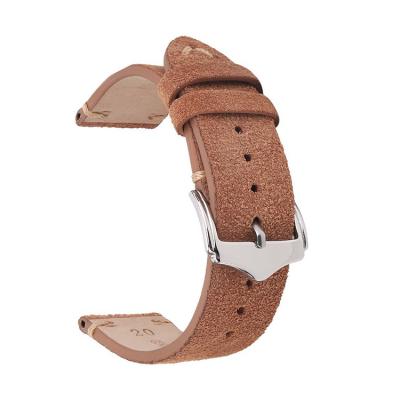 China Genuine Leather Soft Leather Watch Strap Fashion Suede Leather Strap Wrist Watch Band Strap for sale