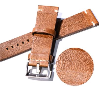 China Genuine Leather Vintage Grain Watch Strap Full Leather Watch Band Leather Strap Custom Watch Strap for sale