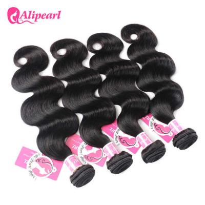 China 8A Quality Indian Virgin Hair Body Wave 4 Pieces Bundles No Tangle Black Color for sale