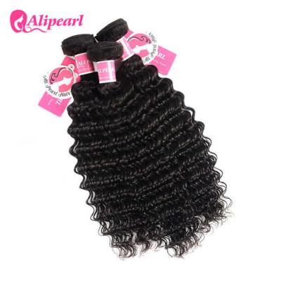 China Unprocessed 8A Virgin Peruvian Deep Wave Hair 3 Bundles No Smell No Oiled for sale