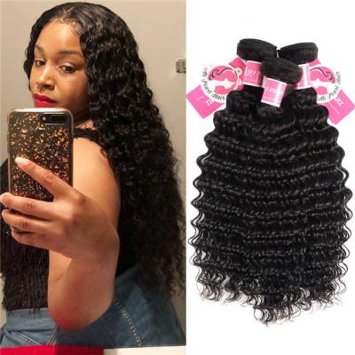 China Deep Wave Peruvian Human Hair Bundles 3 Pieces Virgin Remy Hair Weave for sale