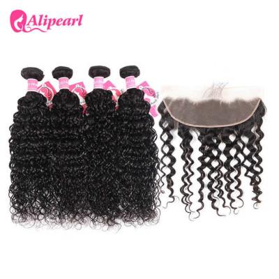 China Brazilian Curly Hair Bundle With Pre Plucked 13×4 Lace Frontal Closure for sale