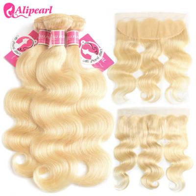 China Brazilian 613 Blonde Virgin Hair Lace Frontal Body Wave 13×4 Inches Unprocessed for sale