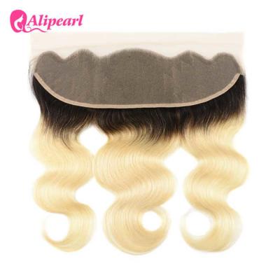 China 1B 613 Blonde Body Wave Hair Weave With 13×4 Lace Frontal Closure for sale