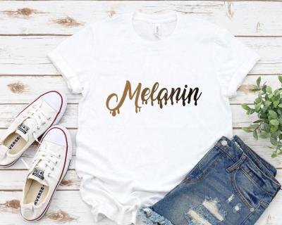 China Anti-wrinkle new arrival t-shirt for black casual girl t-shirt printing women's magic melanin custom clothing for sale