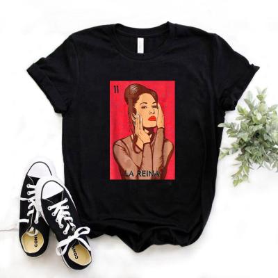 China wholesale Anti-wrinkle T-shirt women 100 Vintage 90S Woman T-shirts Selena Quintanilla Graphic Tees Oversized Cotton T-shirt for sale