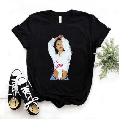 China Selena Quintanilla Printing Women's T-shirt Anti-wrinkle Cotton Graphic Oversized T-shirts Wholesale Ladies Shirt Summer T-shirt for sale