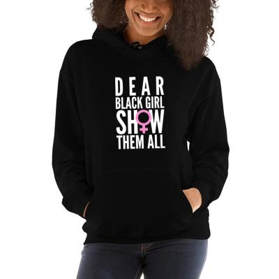 China Expensive export viable border leisure black girl show them all black cotton oriented sweater hooded women wholesale for sale