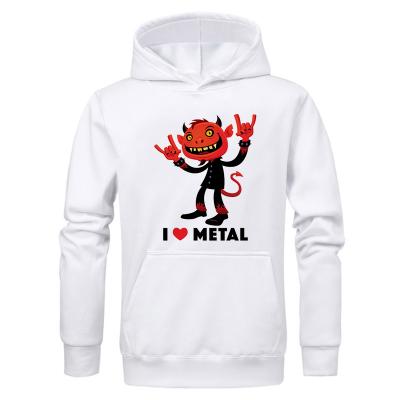 China Viable Halloween cartoon i love me devil tal series loose casual theme protecting hooded sweater men stain wholesale for sale