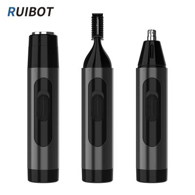 China Outdoor OEM 3 In 1 Sets Operation Nose Hair Trimmer Low Noise Cordless Nose Trimmer For Men for sale