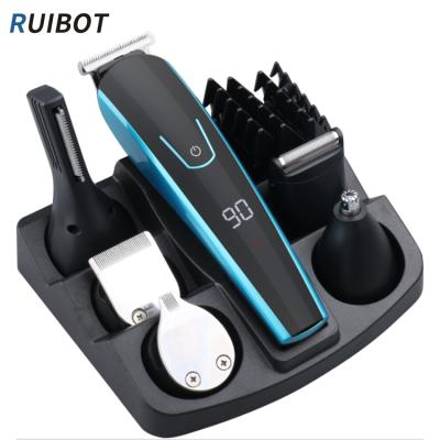 China Outdoor 6 in 1 Sets Grooming Waterproof Hair Clippers Barber Machines Rechargeable Facial Men's Hair Clipper for sale