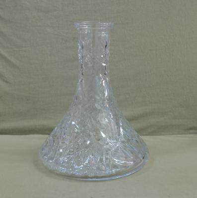 China Premium 25cm Glass Shisha Hookah Glass Crystal Clear Cutting Hookah Accessories for sale