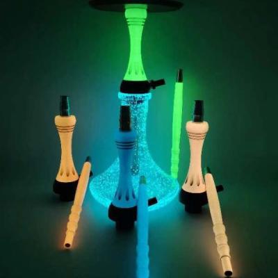 China Fashion Exclusive Glow Hi-Tech Dark Russian Shisha Glass Hookah With Luminous Design for sale