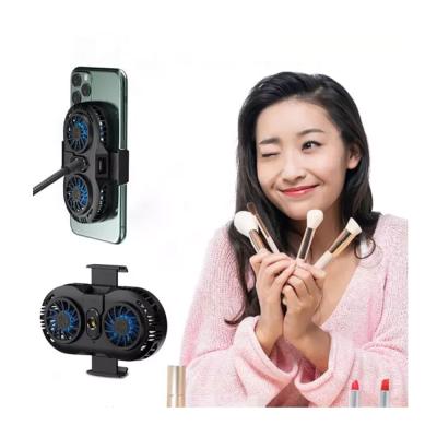 China Mobile Phone Adjustable Stand Portable Quickly Cooling Radiator with 2 Fans for Game Live Broadcast for sale