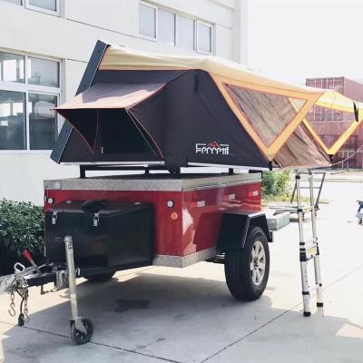 China Single folding roof travel trailer cargo camping trailer tent top tent made in china for sale