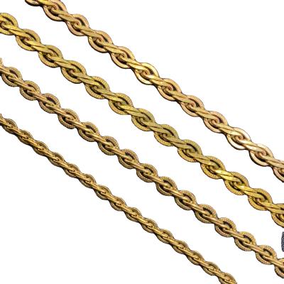 China Zircon Plated Gold Cavity Jewelry Tubular Copper Chain Online Jewelry Design Wholesaletor HS for sale