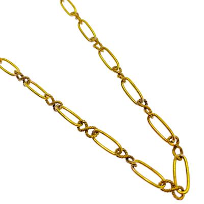 China Jewelry Design Exceptional Quality Thick Oval Gold Plated Handmade Brass U Chain for sale