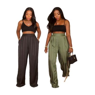 China sehe 10425-SW36 breathable fashion tailored style elastic waist plus size wide leg pants for sale