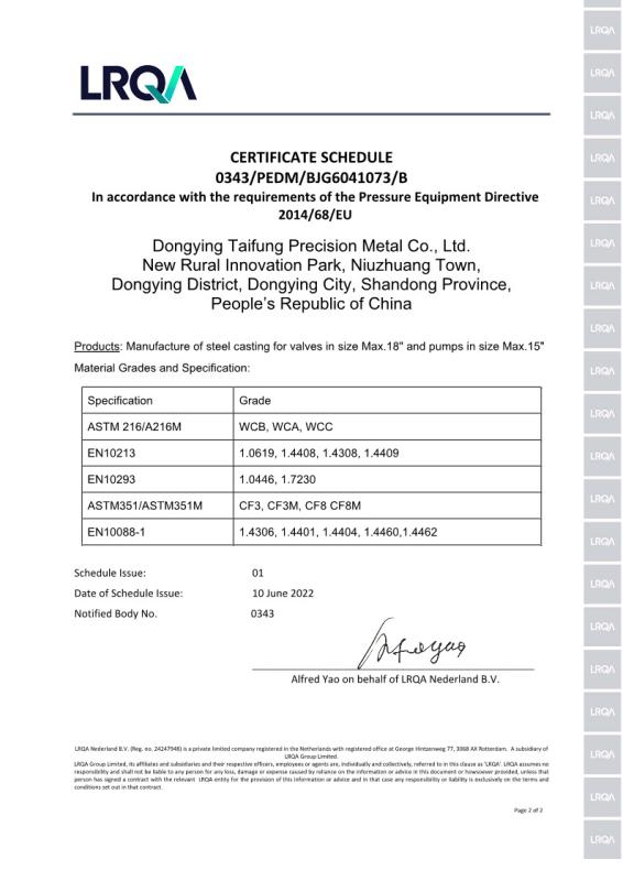 PED - Dongying Taifung Precision Metal Co., Ltd.