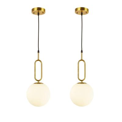 China Modern Single Gold Glass Ball Decorative Bedside Bedroom Dinning Living Room Kitchen Island Nordic Modern Chandeliers Pendant Lights for sale