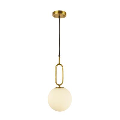 China Modern Decorative Bedside Bedroom Dinning Living Room Kitchen Island Nordic Modern Single Gold Glass Ball Chandeliers Pendant Lights for sale