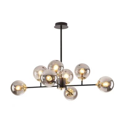 China Modern Modern Black Gold Metal Iron And Glass Living Room Dining Room Bed Room Dining Table Kitchen Island Hanging Pendant Light for sale