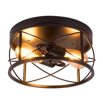 China Farmhouse Decorative Home Kitchen Island Bedroom Living Room Corridor Luminaire Hallway Circle Vintage Farmhouse Iron Black Ceiling Light for sale