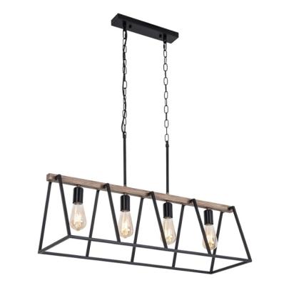 China Farmhouse Home Decor Classic Industrial Farmhouse Decorative Vintage Kitchen Island Black Metal Chain Iron Chandeliers Pendant Lights for sale