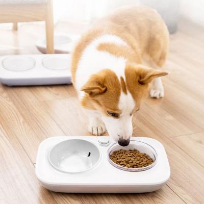 China New Pet Products IFPF-008 Durable Non-slip Double Cat Drinking Bowl Cat Water Fountain Dog Feeding Bowl for sale