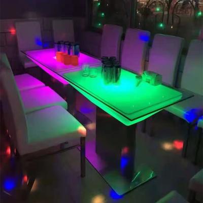 China Modern Wholesale Hot Selling Luxury Glass Light Countertop Outdoor Karaoke LED Bar Table for sale