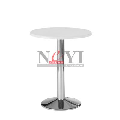 China DT116 Wooden Contemporary Modern Coffee Metal Around Restauant Table for sale