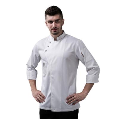 China restaurant & French Bar Executive Chef Uniform Double Breasted Mens Womens Button Up Washing Woven For Bar for sale