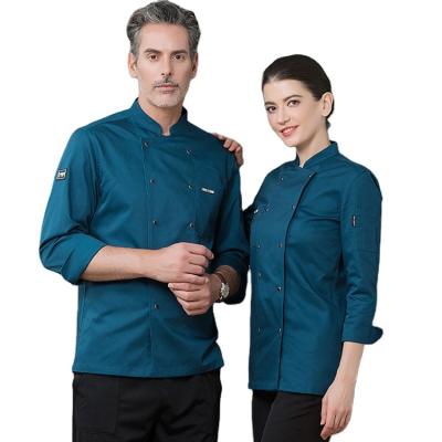 China restaurant & Bar Executive Chef Coat Washable French Mens Womens Custom Washed Woven For Hotel Restaurant for sale