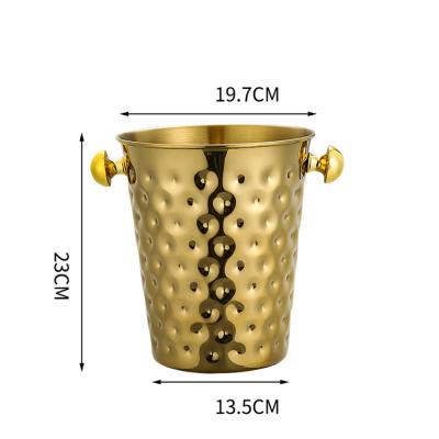 China Small Large Round Metal Buckets Champagne For Bar Ice Place Viable Cooler Bucket Latest Design for sale