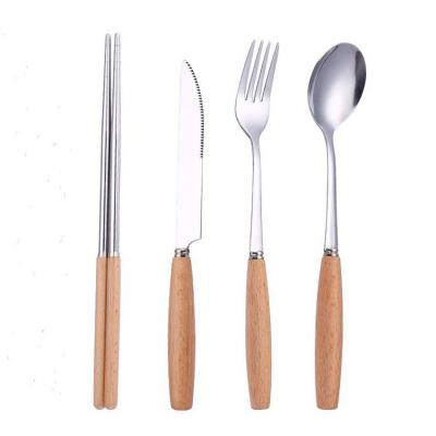 China Viable Flatware Set Bulk Stainless Steel 430 304 Titanium Metal Handle Portugal Wooden Gold Rose Copper Colorful Black PVD CL002 for sale