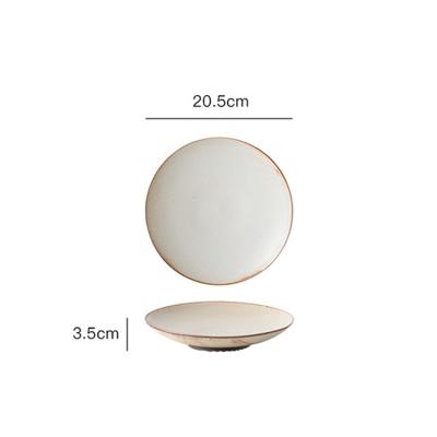 China Sustainable Ceramic Dinner Dish Stocked Blue Brown Square Round Rectangle Porcelain Irregular Kitchen For Restaurant Cafe for sale