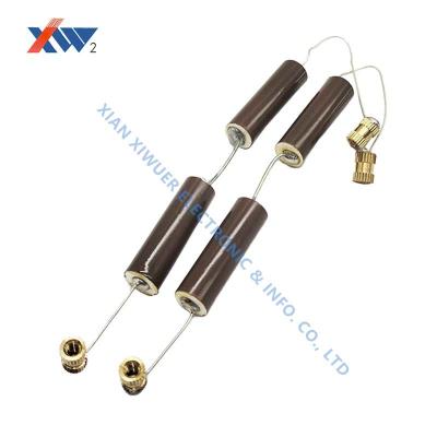 China 35kVAC - 65pF mandrel capacitor high voltage insulator 12KV 20/35/50/125/200PF both ends lead ceramic capacitor for sale