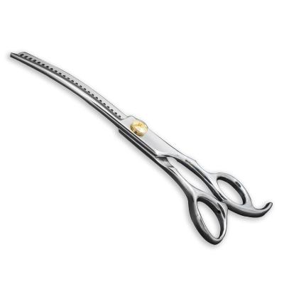 China GR6-6526 New style Japanese steel 6.5 inch pet grooming thinning scissors curved blade chunker scissors for dog en venta