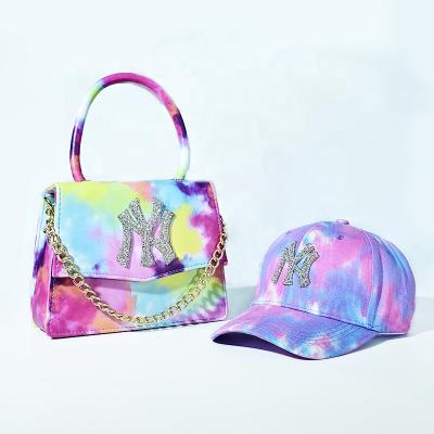 China Diamond Color Bucket Bag Fashion PU Ladies Two-piece Handbag Wholesale New Fashion Hat Handbag for sale