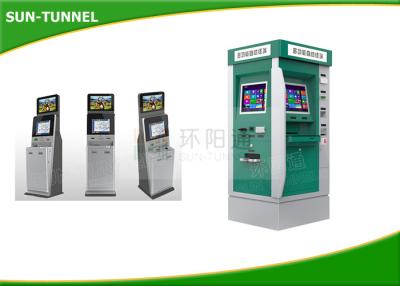 China 80mm Thermal Printer Dual Screen Kiosk Free Standing Type Steel Cabinet for sale