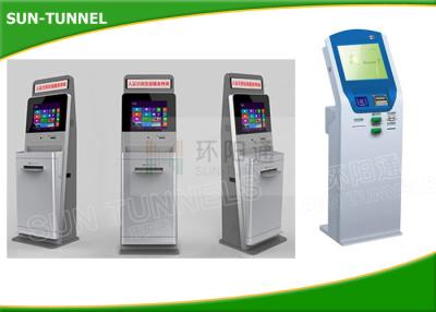 China Self Service Solutions Check Cashing Kiosk , Bank Kiosk Machine With Telephone / Webcam for sale