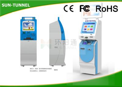 China Cash Payment Financial Services Kiosk With Credit Card & Barcode Reader for sale