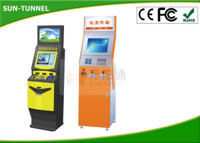 China Stand Alone Self Service Ticket Dispenser Kiosk , Cash Coin Acceptor Queue Management System for sale