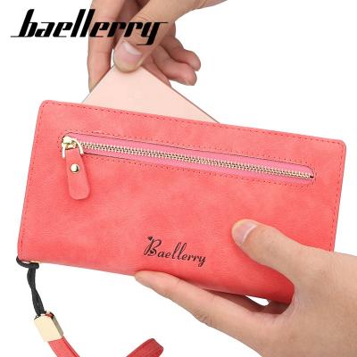 China No Baellerry Matte Women Zipper Wallet Money Cut Long Thin Girls Card Holder Purse for sale